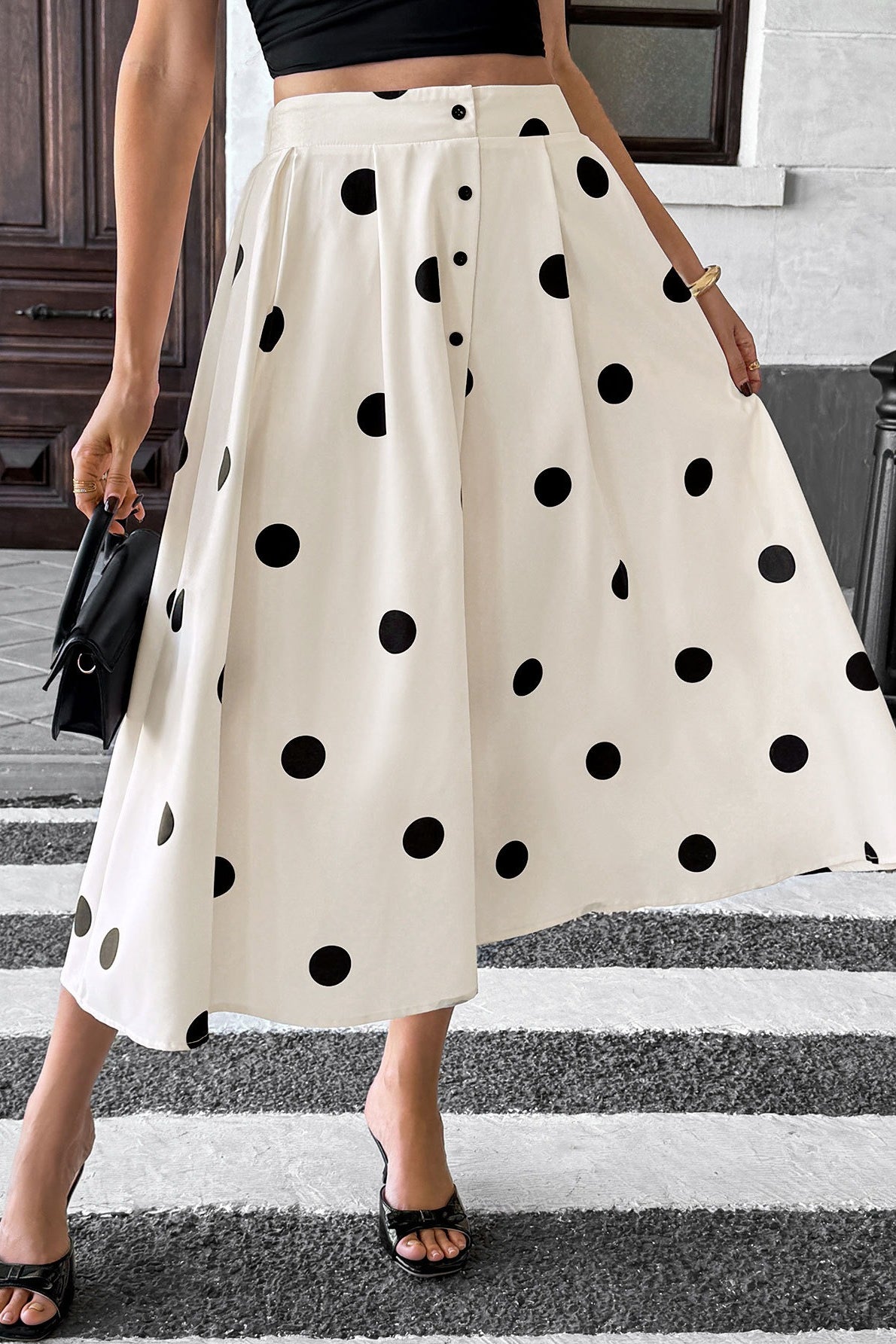 Polka Dot Elastic Waist Skirt image 2