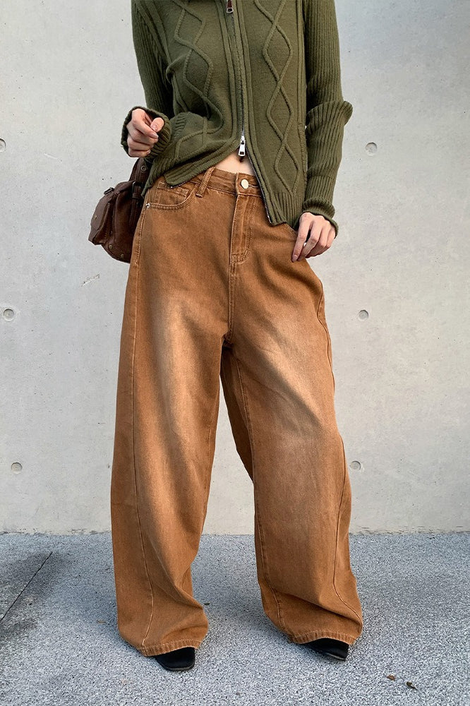 Vintage American Loose Wide Leg Casual Jeans image 1