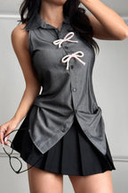 Sleeveless Button Front Blouse image 2