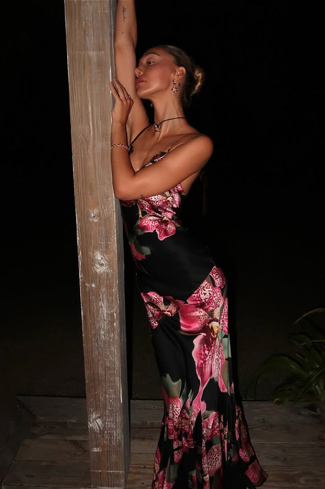 Elegant Floral Lace Cami Maxi Dress image 3