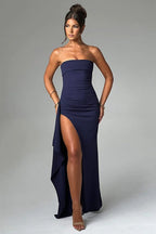 Strapless High Slit Maxi Party Dress image 7