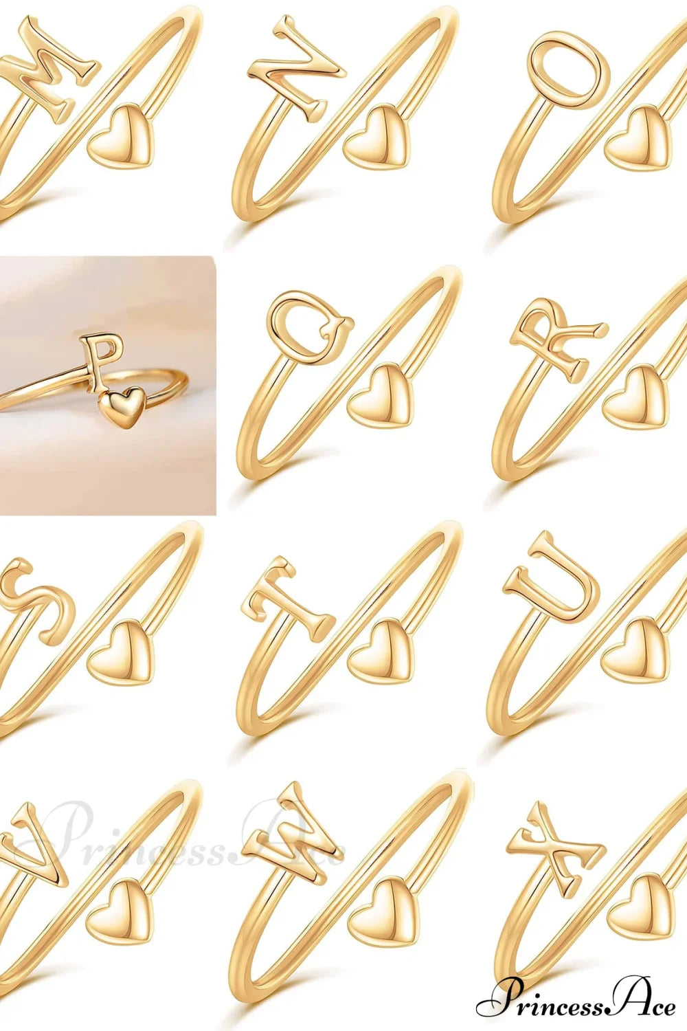 1pc Minimalist Style Heart Shaped Glittery Ring image 4