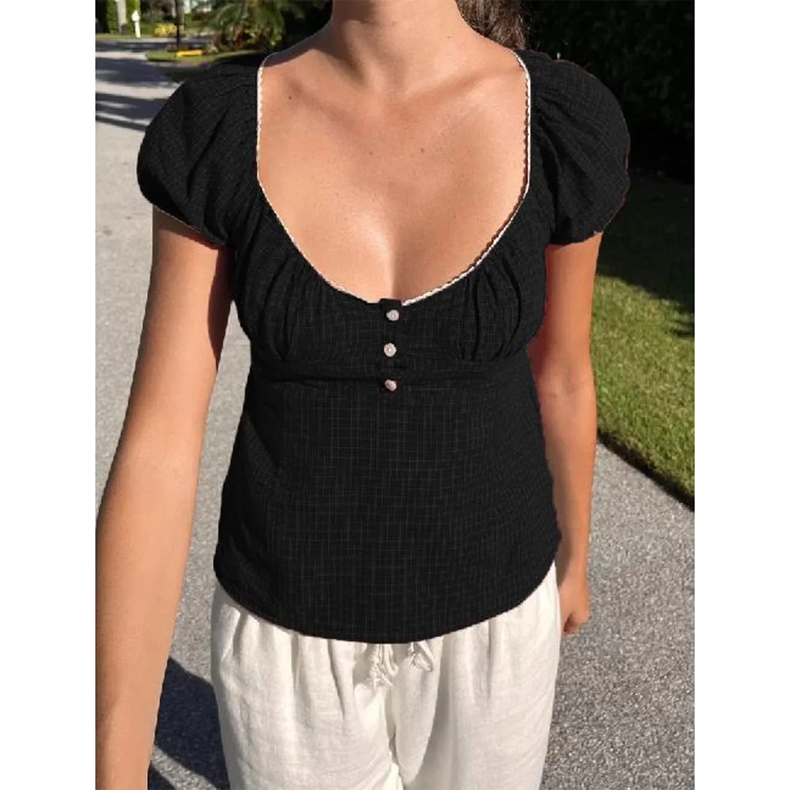 Cottage Plaid Short Crop Top image 5