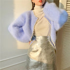 Mink Fleece Lantern Sleeve Cardigan image 11