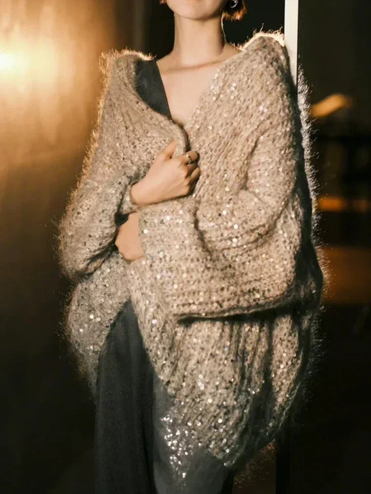 Glitter Hooded Long Sleeve Cardigan image 2
