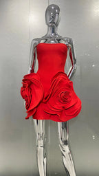 Stylish Stereoscopic Flowers Strapless Glamorous Party Dress image 7