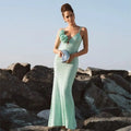 Mint Green Sequins Spaghetti Party Dress image 1
