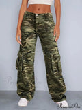 Camouflage Women's Cargo High Wist Vintage Baggy Denim Straight Casual Fashion Jean image 6