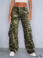 Camouflage Women's Cargo High Wist Vintage Baggy Denim Straight Casual Fashion Jean image 6