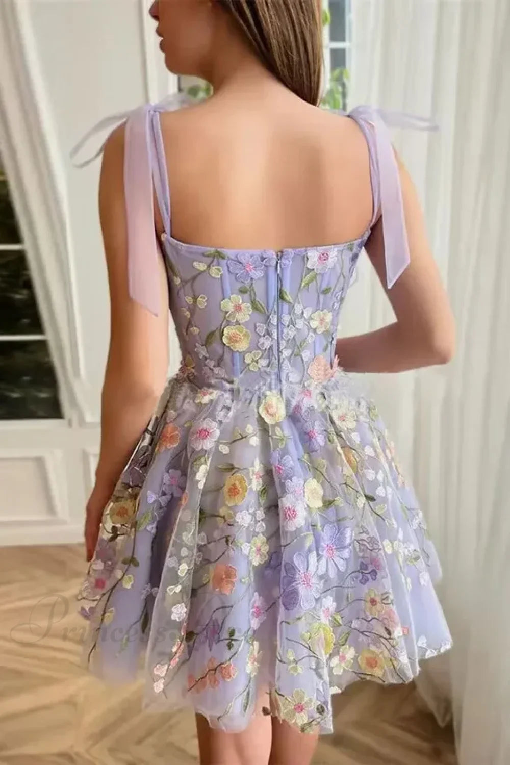 Fashion Flower Embroidery Sexy Floral Dress image 4