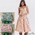 Slip Spring and Summer Thin Ribbon Split Long es for Women Floral Dress image 7