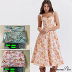 Slip Spring and Summer Thin Ribbon Split Long es for Women Floral Dress image 7