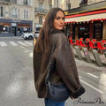 Faux Leather Wool Blend Jacket image 1