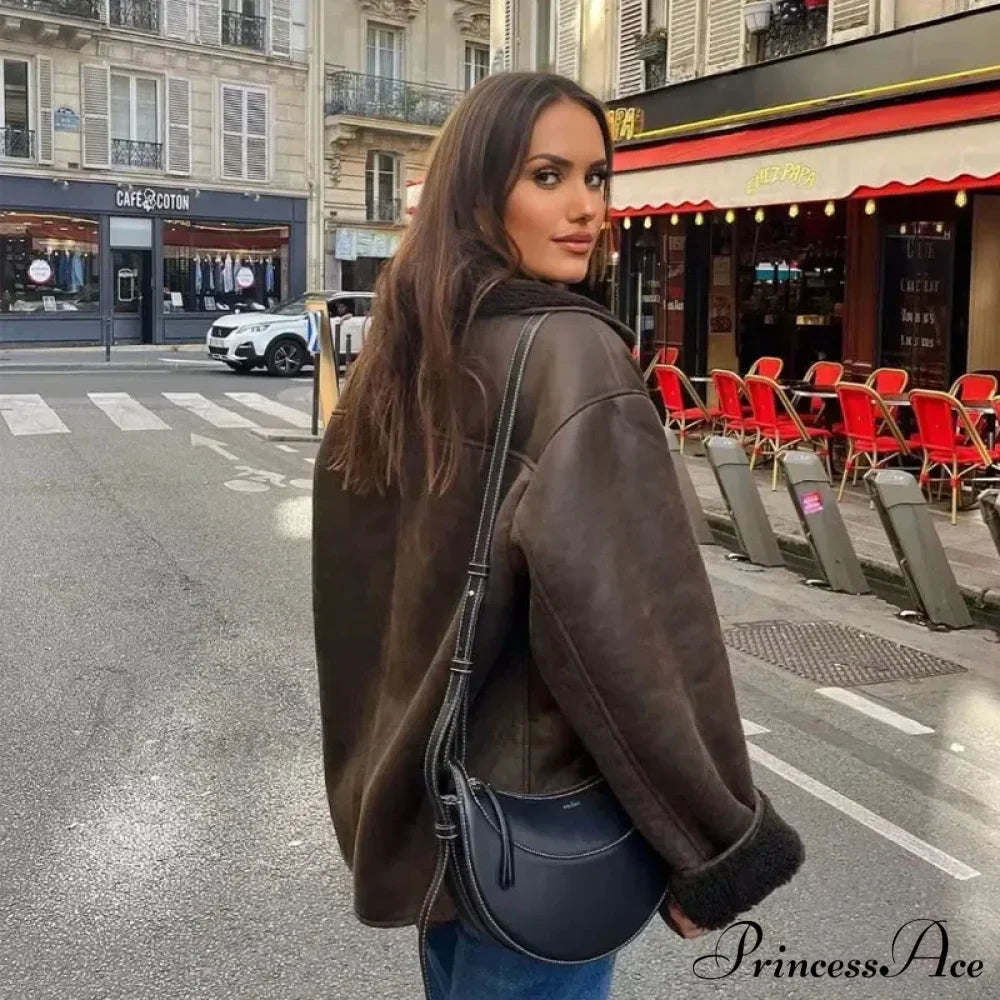 Faux Leather Wool Blend Jacket image 1