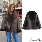 Faux Leather Wool Blend Jacket image 2