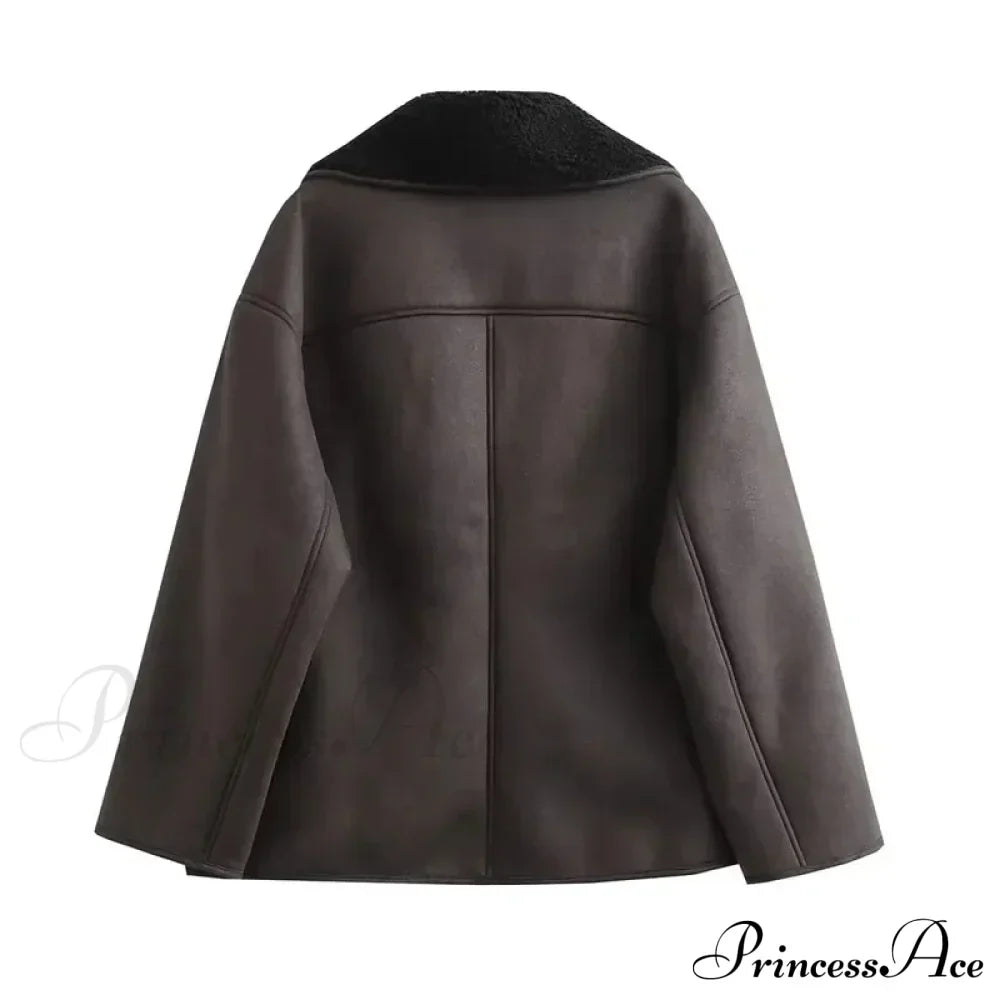 Faux Leather Wool Blend Jacket image 5