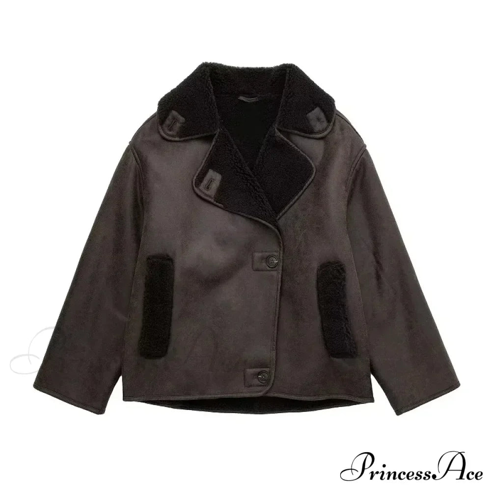 Faux Leather Wool Blend Jacket image 7