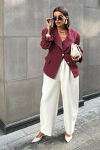 Striped Fitted Waist Designer Blazer Coat image 2