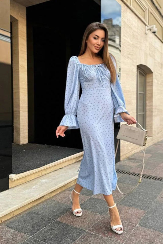 Floral Print Long Sleeve Bodycon Maxi Dress image 2