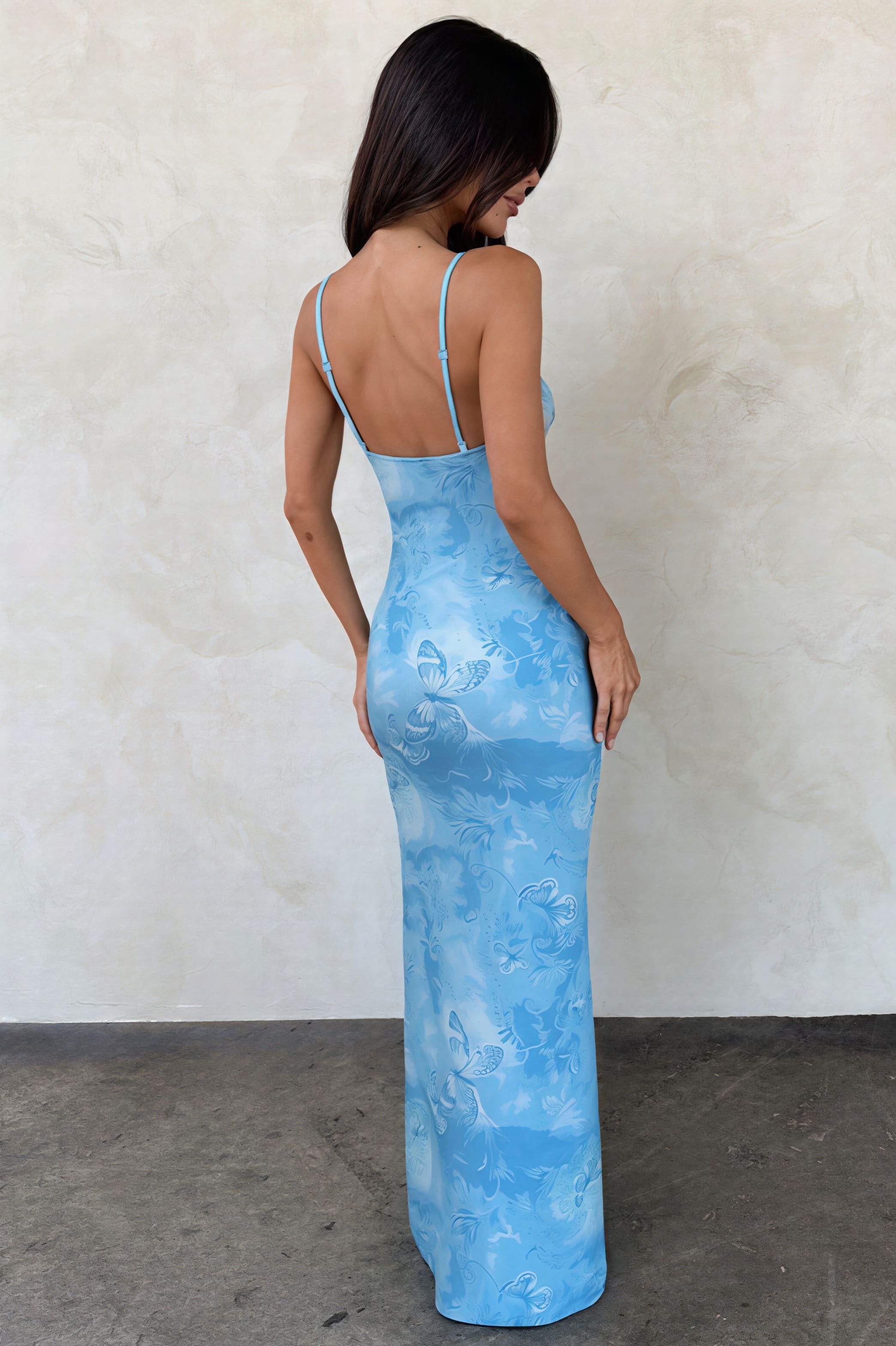 Butterfly Print Cutout Twist V Neck Cami Maxi Dress image 5