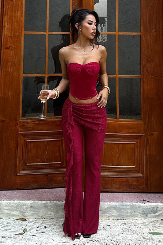 Sexy Lace Ribbon Wide Leg Fashion Pants image 4