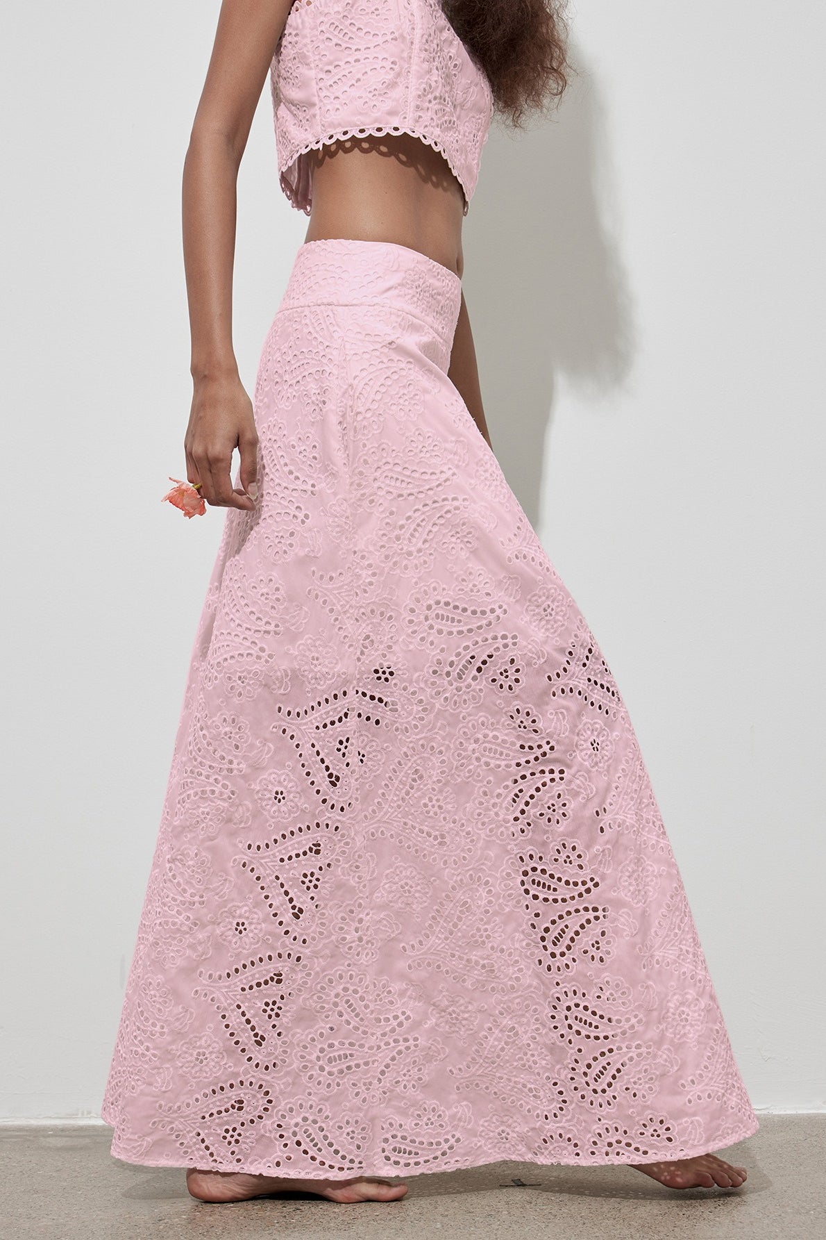 Cutout Allover Embroidered Maxi Skirt image 11