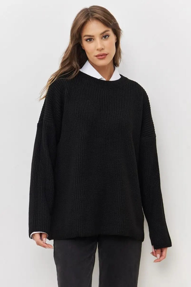 Solid Knit Crewneck Pullover Sweater image 21