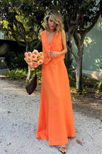 Cotton Linen Vest Swing Skirt Set image 3
