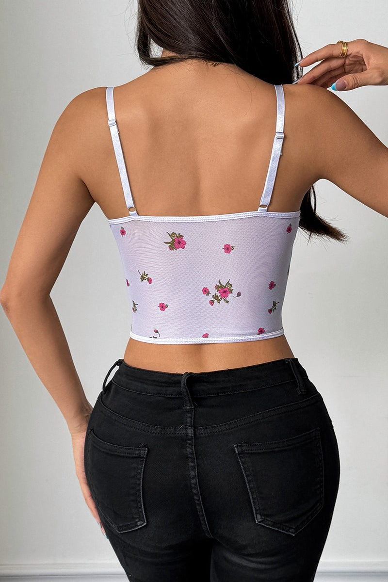 Light Lace Sexy Floral Bustier Cami Top image 5