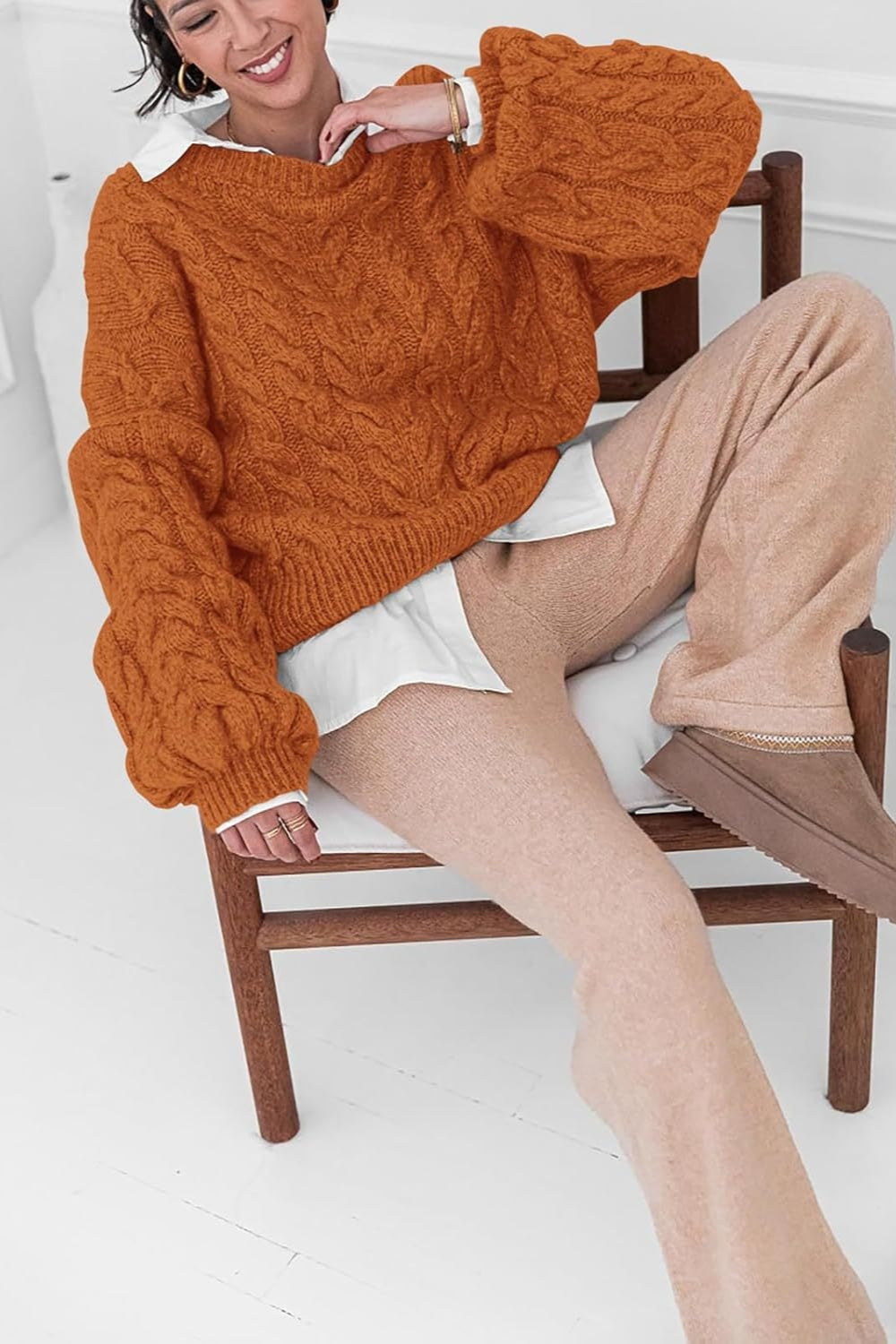 Vintage Chunky Knit Cable Sweater image 13