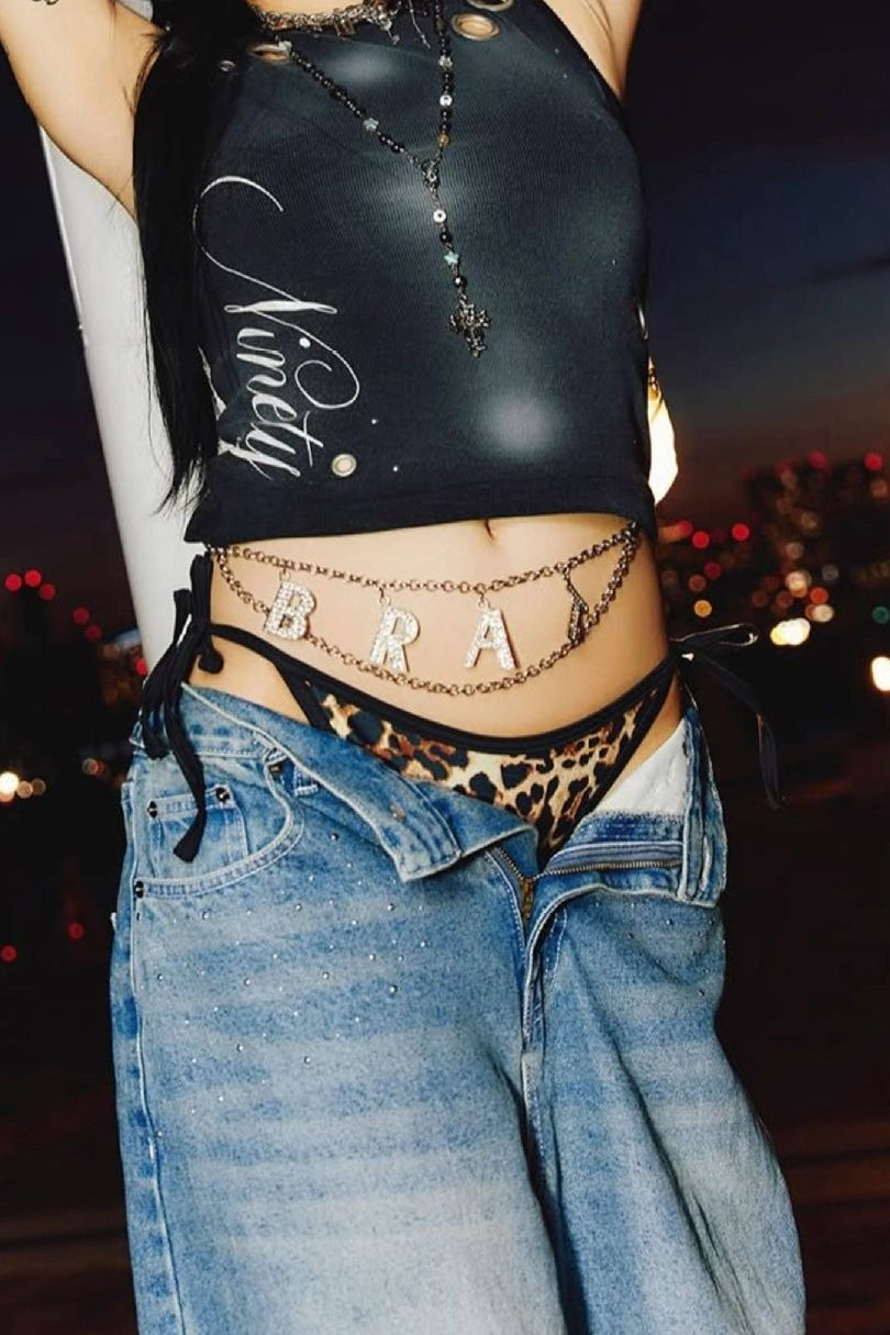 Angel Wing Embroidery Rhinestone Straight Jeans image 7
