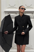 Elegant V-Neck Long Sleeve Fitted Waist Blazer image 1