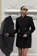 Elegant V-Neck Long Sleeve Fitted Waist Blazer image 1