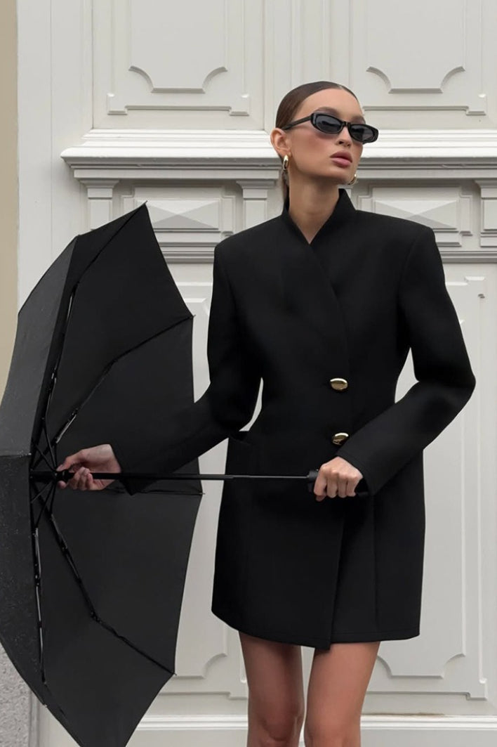 Elegant V-Neck Long Sleeve Fitted Waist Blazer image 1