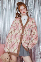 Relaxed Diamond Pattern Cardigan image 6