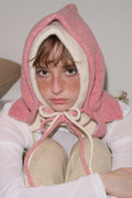 Solid Wool Drawstring Oversized Knitted Balaclava Hat image 1