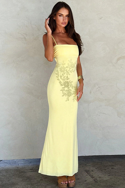 Rhinestone Strapless Bodycon Maxi Dress image 5