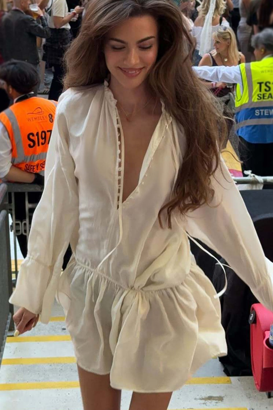 Chic Elegant Deep V Tie Ruffle Sleeve Mini Dress image 4