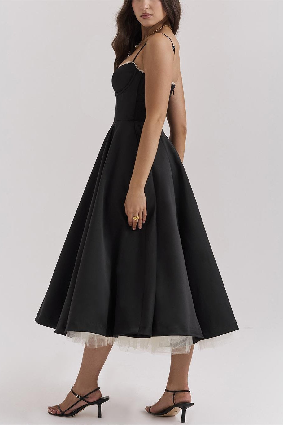Maxi V-Neck Puff Party Dress image 2