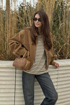 Vintage Suede Zip Front Relaxed Jacket image 2