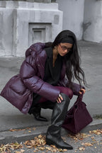Solid Color Zipped Hooded Puffer Jacket image 8