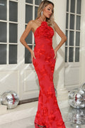 Halter Floral Foil Print Maxi Dress image 7