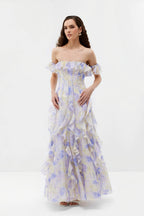 Sheer Ruffle Off Shoulder Beach Maxi Dress image 3