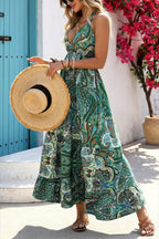 V Neck Ruffle Casual Boho Dress image 2