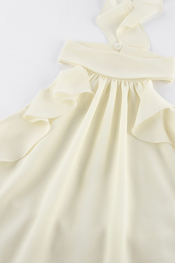 Ruffle Backless Chiffon Halter Top image 6
