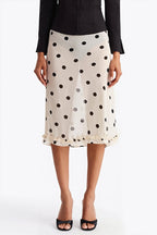 Sheer Polka Dot Casual High Waist Skirt image 1