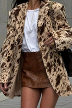 Relaxed Fit Leopard Print Blazer Coat image 1