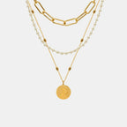 Elina Pearl Necklace styled for Avrienne