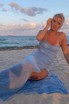 Sheer Solid Cami Slit Maxi Dress image 4