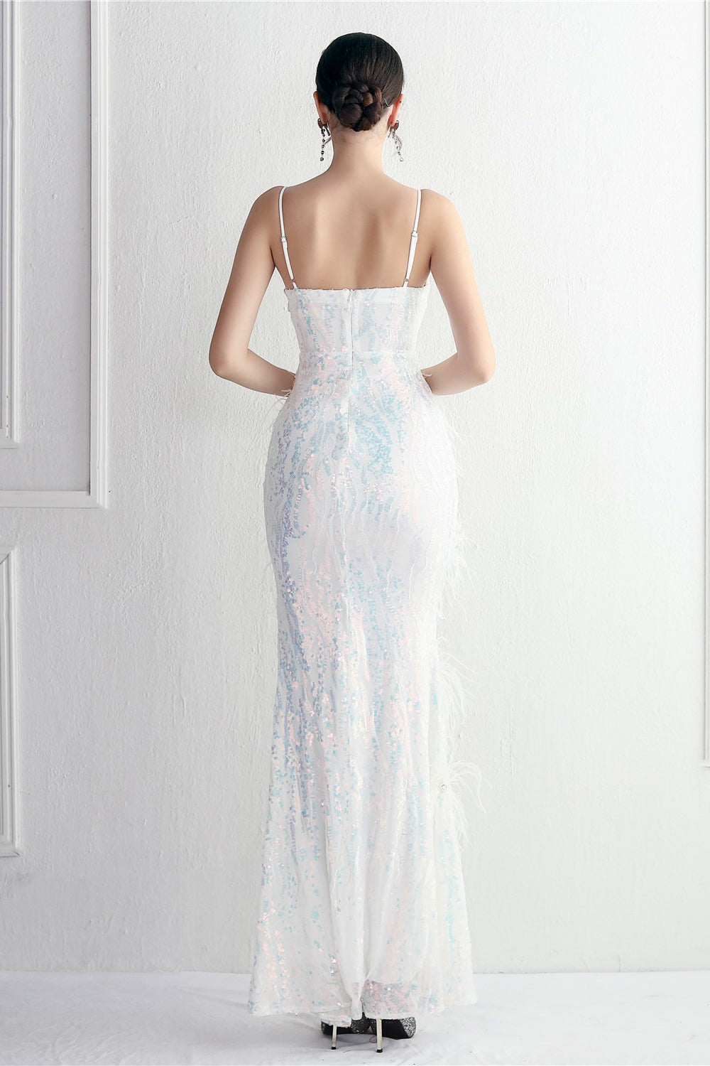 Intricate Beadwork Figure Hugging Gown Formal Dress image 12